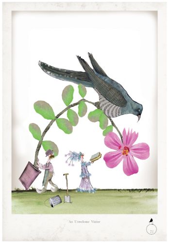 An Unwelcome Visitor - Whimsical Gardening Print by Tony Fernandes